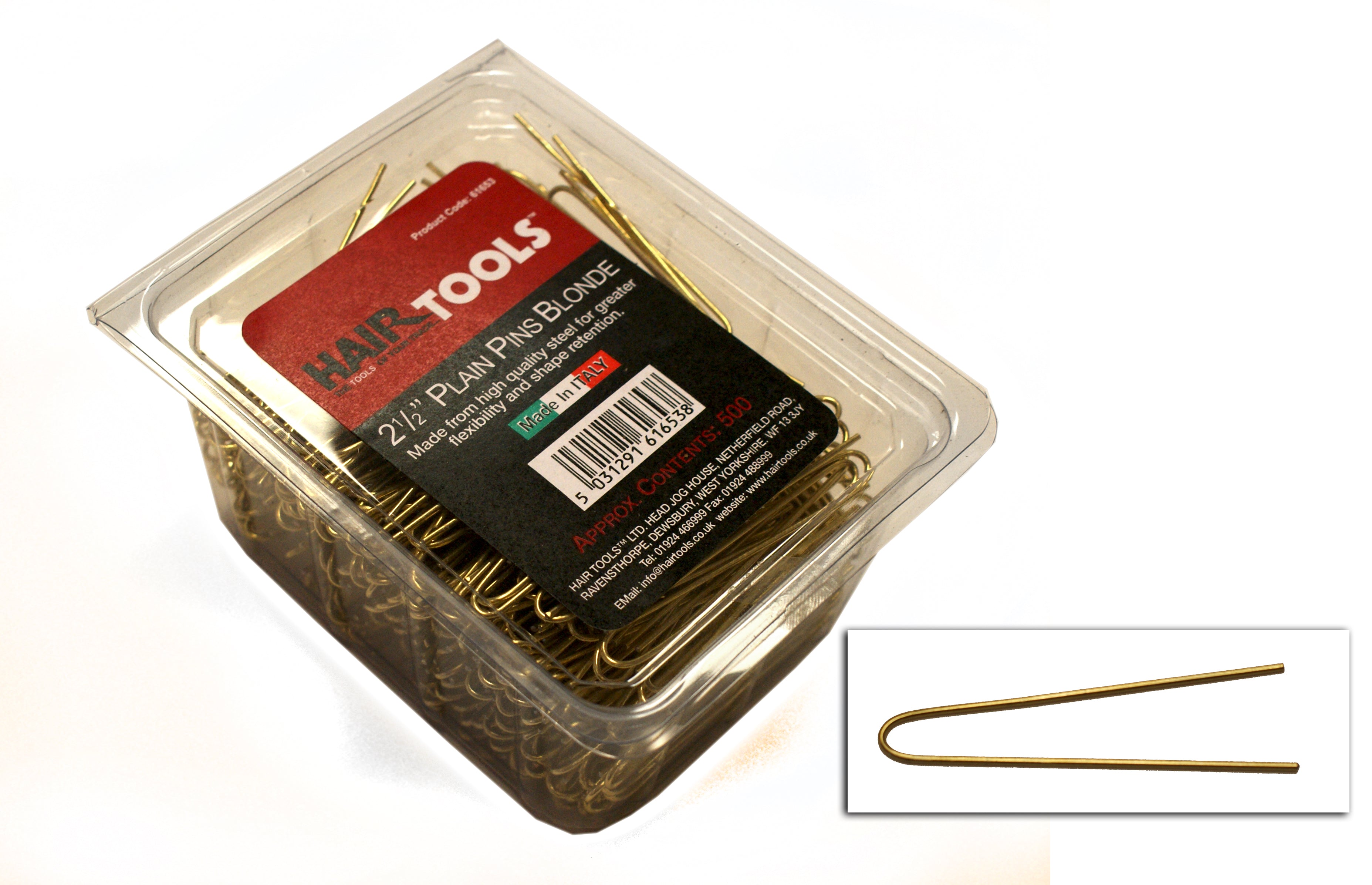 2 1/2 plain Pins Blonde (Box Of 500)