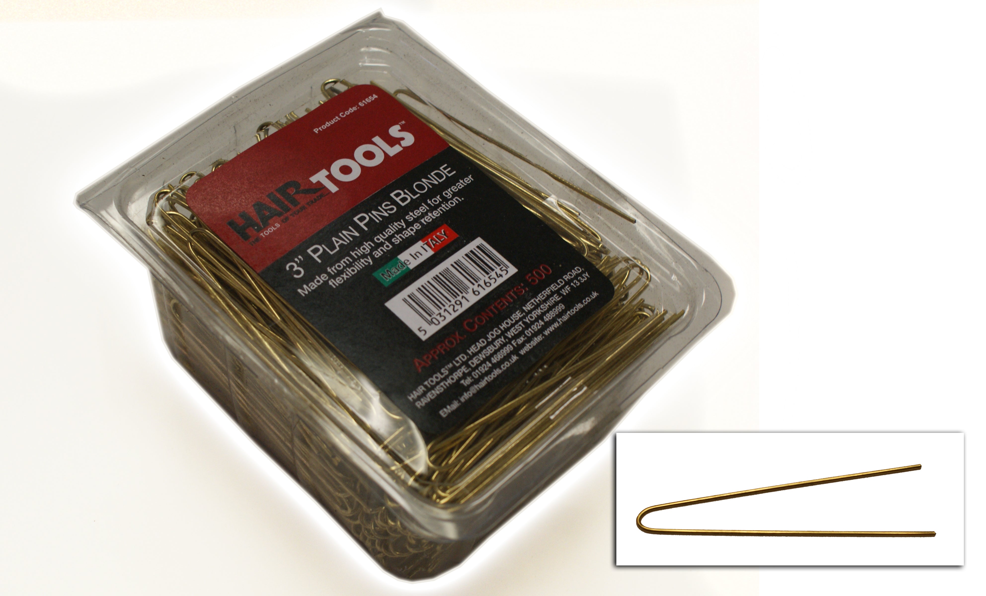 3" Plain Pins Blonde (Box Of 500)