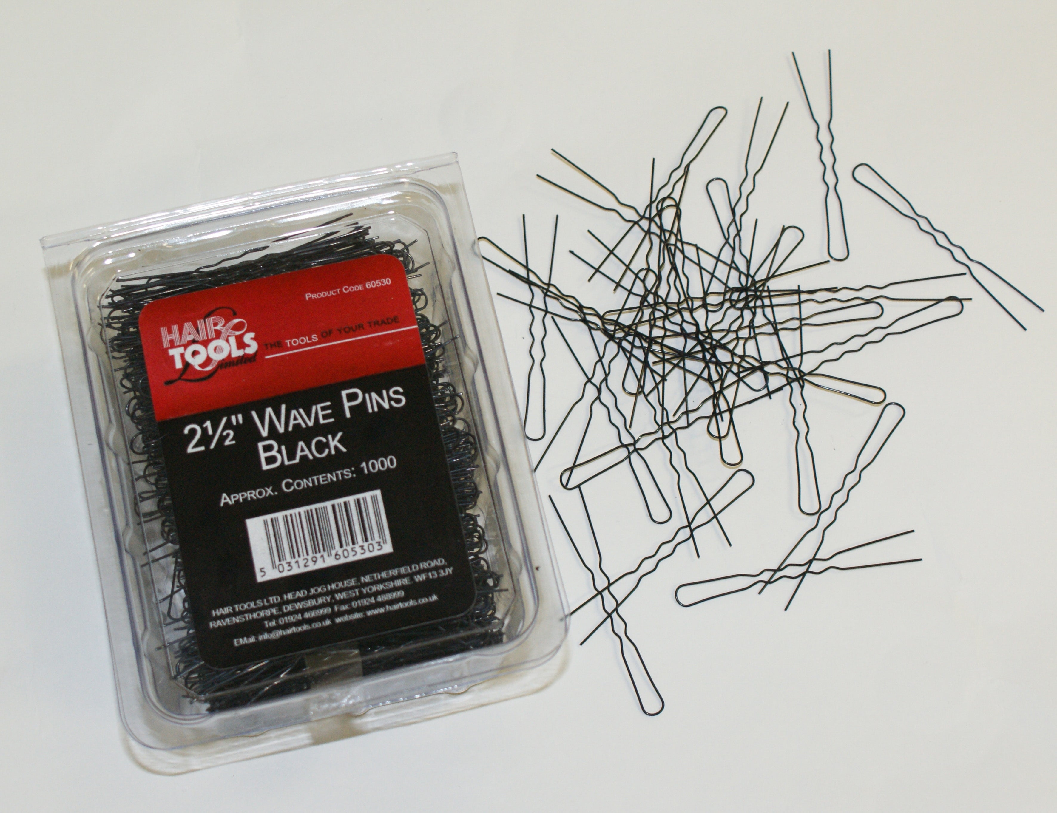 2 1/2 wave Pins Black (Box Of 1000)