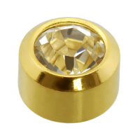 Caflon Regular Studs 24ct Gold Large April Bezel Set