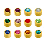 Caflon Regular Studs 24ct Gold Bezel Set Assorted Birthstones pack of 12