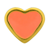 Caflon Fashion Gold Plate Heart 6mm Bright Orange
