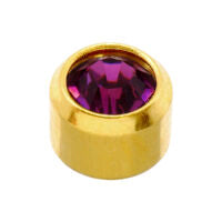 Caflon Gold Plated 4mm Feb birthstone - Amethyst