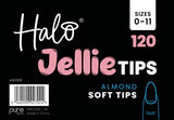 Halo Jellie Nail Tips Almond, Sizes 0-11, 120