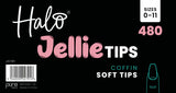 Halo Jellie Nail Tips Coffin, Sizes 0-11, 480