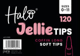Halo Jellie Nail Tips Coffin Long, Sizes 0-11, 120