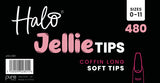 Halo Jellie Nail Tips Coffin Long, Sizes 0-11, 480