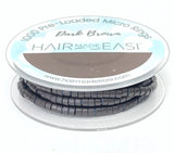 Hair Made Easi Silicone lined Pre-Loaded Micro Rings, Dark Brown (1000)