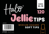 Halo Jellie Nail Tips Medium Square, Sizes 0-11, 120