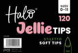 Halo Jellie Nail Tips Stiletto, Sizes 0-11, 120