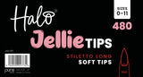 Halo Jellie Nail Tips Stiletto Long, Sizes 0-11, 480