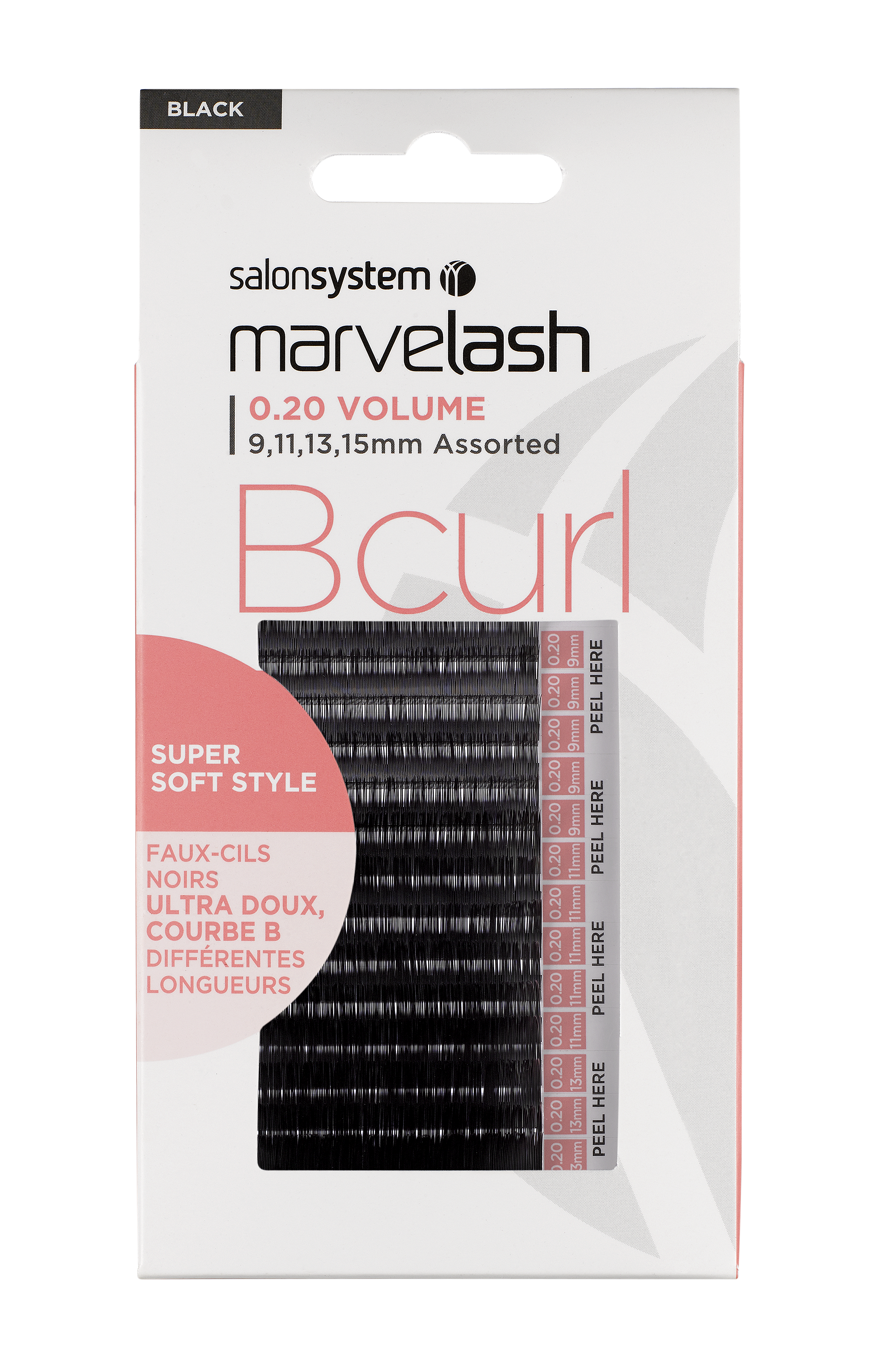 Salon System Marvelash - B CURL Lash 0.20 (Volume) Assorted black