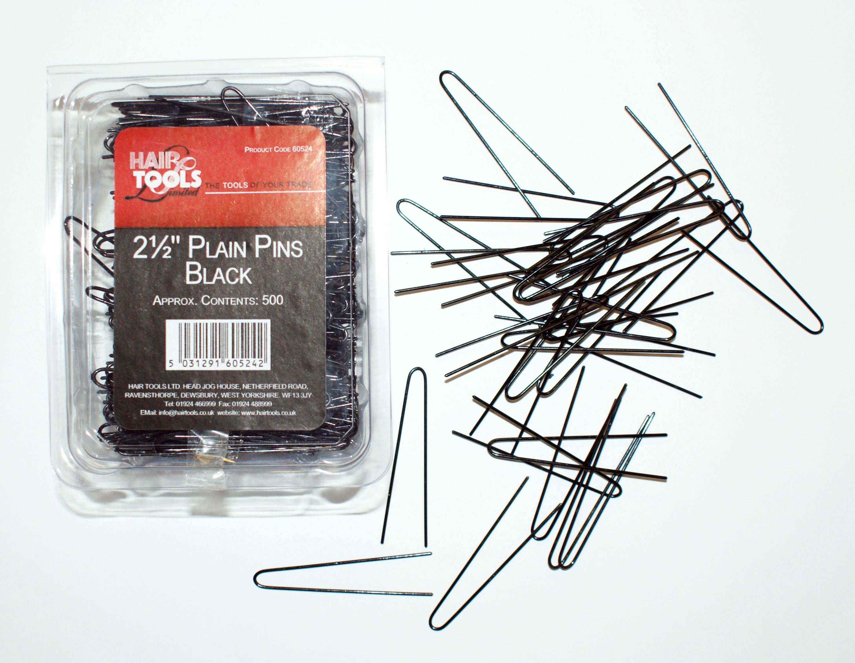 2 1/2 Plain Pins Black (Box Of 500)