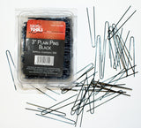 3" Plain Pins Black (Box Of 500)