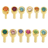 Caflon 24ct Gold Plated Assorted Birthstones - 12 Mini Studs