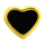 Caflon Fashion Gold Plate Heart 6mm Black