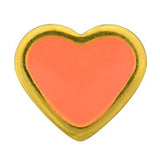 Caflon Fashion Gold Plate Heart 6mm Bright Orange