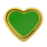 Caflon Fashion Gold Plate Heart 6mm Green