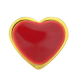 Caflon Fashion Gold Plate Heart 6mm Red