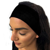 Velour Cotton Rich Head Band - Black