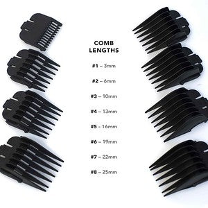 Wahl Comb Set 1-8 Black Taper Clippers In Caddy