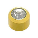 Mini Studs 24Ct Gold April Birthstone - Single